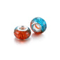 Acrylic Round Spacer Beads 14mm Gradient Two-Color Imitation Crack 100pcs 14
