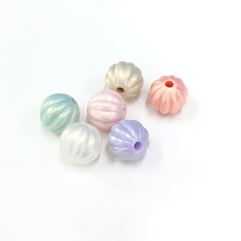 Pearl Lustre Striped Round Acrylic Beads 11mm 100pcs 4