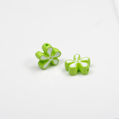 Irregular Sponge Flower Acrylic Beads 14mm Glossy Colorful 50pcs 9