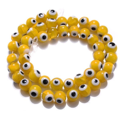 Millefiori Evil Eye Round Lampwork Glass Beads 6mm 124pcs 8