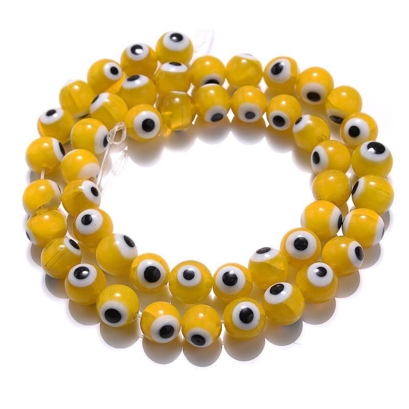 Millefiori Evil Eye Round Lampwork Glass Beads 6mm 124pcs 8