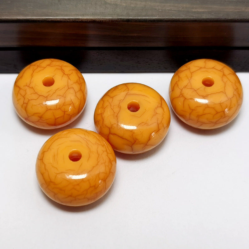 Resin Round Spacer Beads 18mm Imitation Beeswax Crackle 20pcs 2