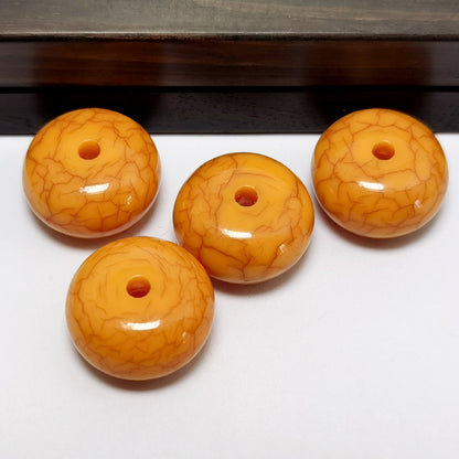 Resin Round Spacer Beads 18mm Imitation Beeswax Crackle 20pcs 2