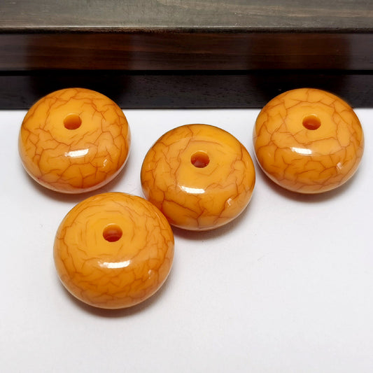 Resin Round Spacer Beads 18mm Imitation Beeswax Crackle 20pcs 2