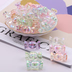 Transparent Candy Acrylic Beads 29mm UV Plating Rainbow 100pcs