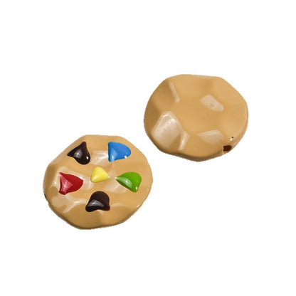 Painted Cookies Acrylic Beads 25mm Colorful Baking Design 50pcs 5