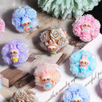 Embellished Bubblegum Beads 20mm Labub Rose Cluster Polymer Clay 5pcs