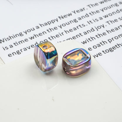 Transparent Square Acrylic Beads 14mm Imitation Zircon Sparkling 20pcs 8