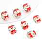 Lampwork Glass Beads Hand Painted Christmas Theme Enamel 2pcs 20