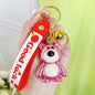 Acrylic Cartoon Bear Keychain Electroplated Finish Cute Charm 9
