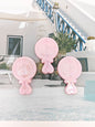 Plating KT Mirror Acrylic Beads 40mm Rounded Embossed Faces 50pcs 7