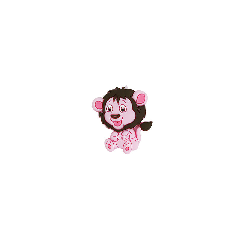 Silicone Focal Beads Animal Lion Cub Sitting Pose 10pcs 4