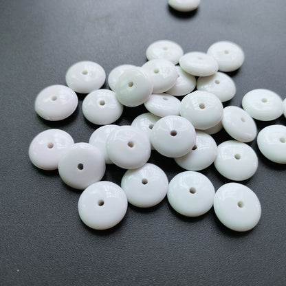 Acrylic Flat Spacer Beads 10mm 12mm Solid White 100pcs