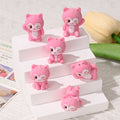 3D Pink Kitten Resin Beads 31mm Playful Textured Design 10pcs 2
