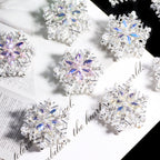Duplex Snowflake Rhinestone Beads 23mm Iridescent Alloy 5pcs