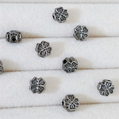 Alloy Clover Tassel Spacer Beads 6mm Tibetan Alloy 100pcs 6