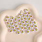Christmas Theme Flat Acrylic Beads 5x10mm Santa Gift Printed 100pcs 14