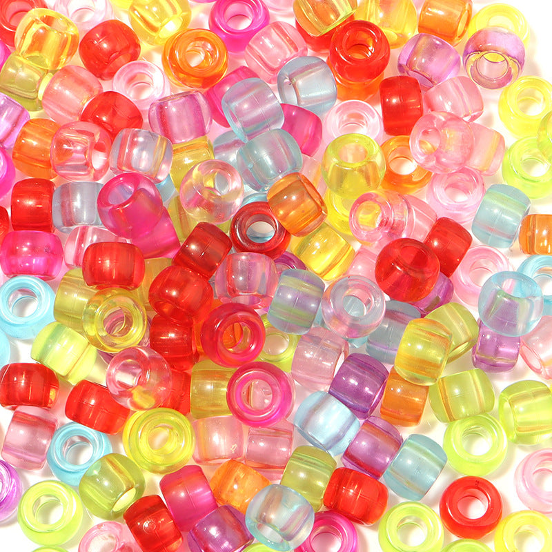 Multicolor Pony Beads Acrylic 9mm Smooth Finish 100pcs 8