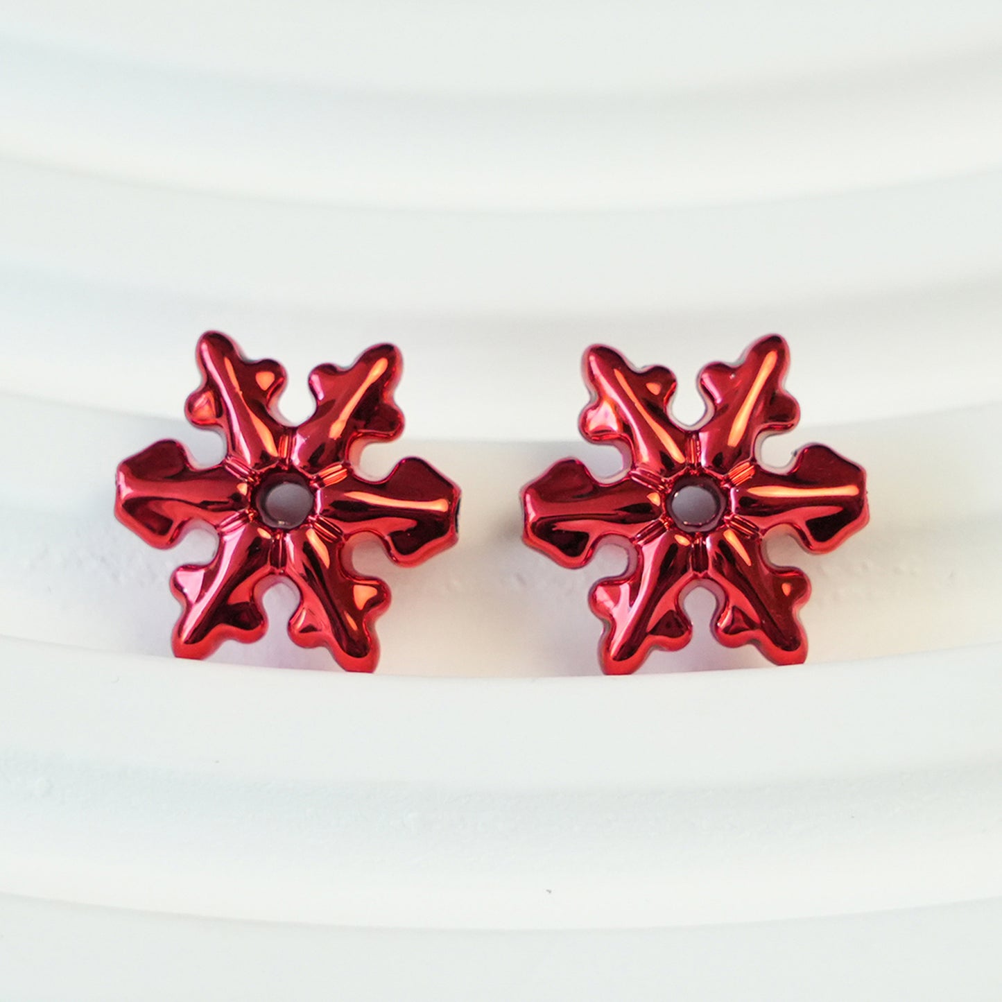 Pentagram Snowflake Acrylic Beads 14mm 21mm Metallic Plated 100pcs 18