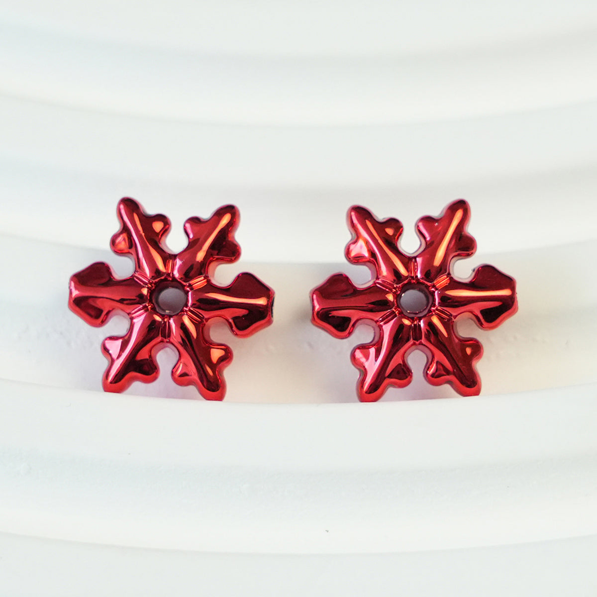 Pentagram Snowflake Acrylic Beads 14mm 21mm Metallic Plated 100pcs 18