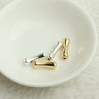 Brass Bone-Shaped Metal Beads Playful Polished Gold Tube 50pcs 3