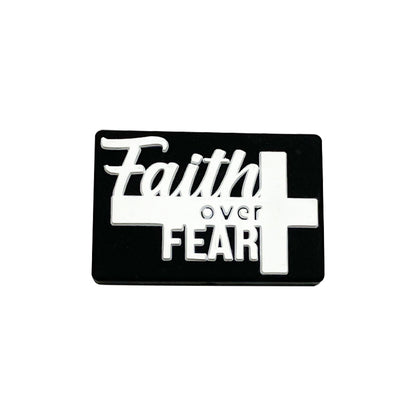 Silicone Focal Beads Faith Faith Over Fear Rectangular Block Shape 20pcs 9