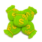 Silicone 3D Focal Beads Money Bag Green Sack with Yellow Dollar Sign 20pcs 4
