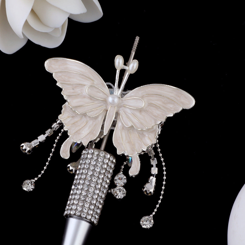 Butterfly Metal Beads 64mm Chunky Tassel Enamel Alloy 3pcs 10