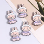 Cheerful Bunny Ear Metal Beads 24mm Colorful Enamel Alloy 10pcs 6
