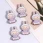 Cheerful Bunny Ear Metal Beads 24mm Colorful Enamel Alloy 10pcs 6