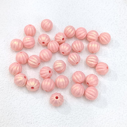 Pearl Lustre Striped Round Acrylic Beads 11mm 100pcs 11