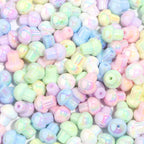 Candy Color Mushroom Acrylic Beads 13mm Glossy Iridescent 10pcs 6