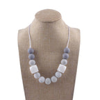 Silicone Beaded Keychain Necklace Matte Marble Hexagon Beads 4
