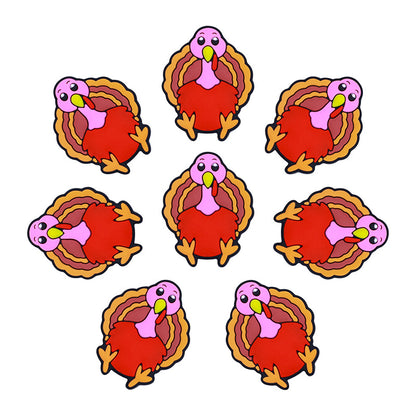 Silicone Focal Beads Thanksgiving Turkey Smiling Face 20pcs