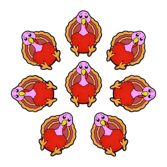 Silicone Focal Beads Thanksgiving Turkey Smiling Face 20pcs