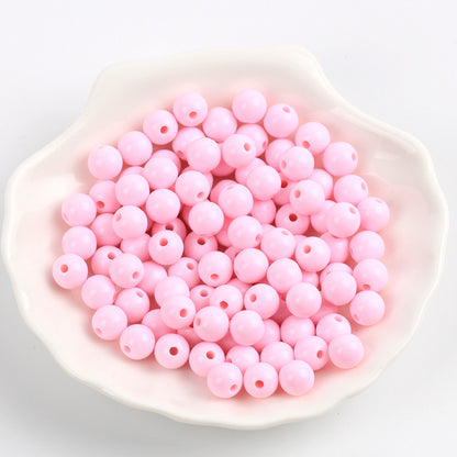 Solid Color Round Acrylic Beads 6mm Glossy Finish 600pcs 21