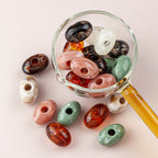 Marble Texture Oval Resin Beads 20mm Glossy Mixed Colors 20pcs 4