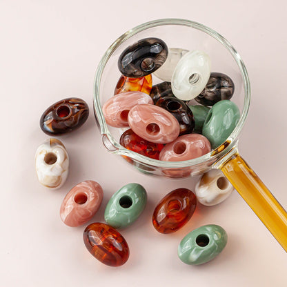 Marble Texture Oval Resin Beads 20mm Glossy Mixed Colors 20pcs 4