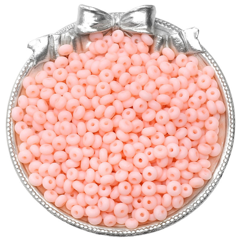 Frosted Abacus Glass Beads 3x6mm Pastel Matte Finish 70pcs 17