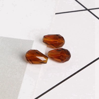 Faceted Teardrop Glass Beads 8x11mm Transparent Mixed Colors 10pcs 7