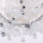 Faceted Football Glass Beads 8mm Electroplated Multicolor 50pcs 5