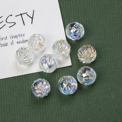 Transparent Flat Fireworks Acrylic Beads 15mm Sparkling Mixed 20pcs 7