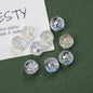Transparent Flat Fireworks Acrylic Beads 15mm Sparkling Mixed 20pcs 7