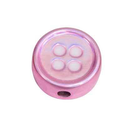 Plating Star and Heart Button Acrylic Beads 11mm Assorted Colors 50pcs 28