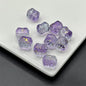 Electroplated Transparent Glass Beads 12mm Etched Rainbow Pattern 100pcs 15