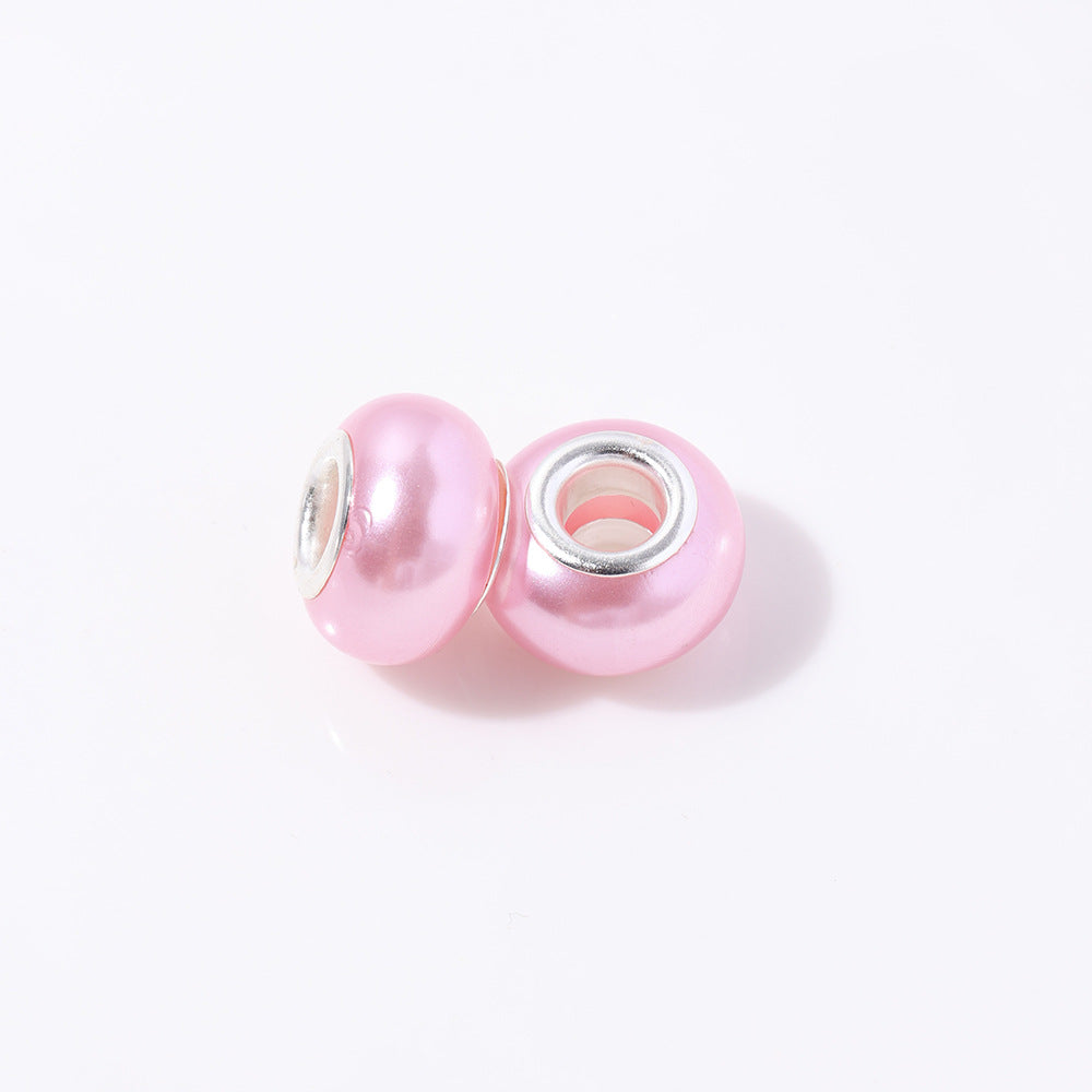 ABS Plastic Donut Spacer Beads 9*14mm Imitation Pearl 100pcs 7