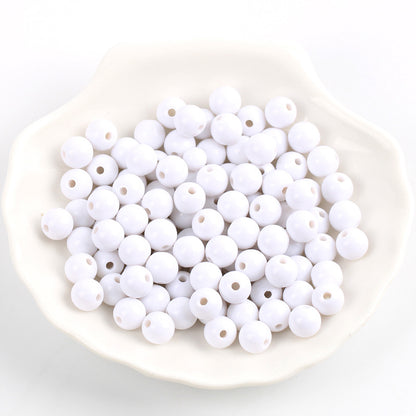 Solid Color Round Acrylic Beads 6mm Glossy Finish 600pcs 6