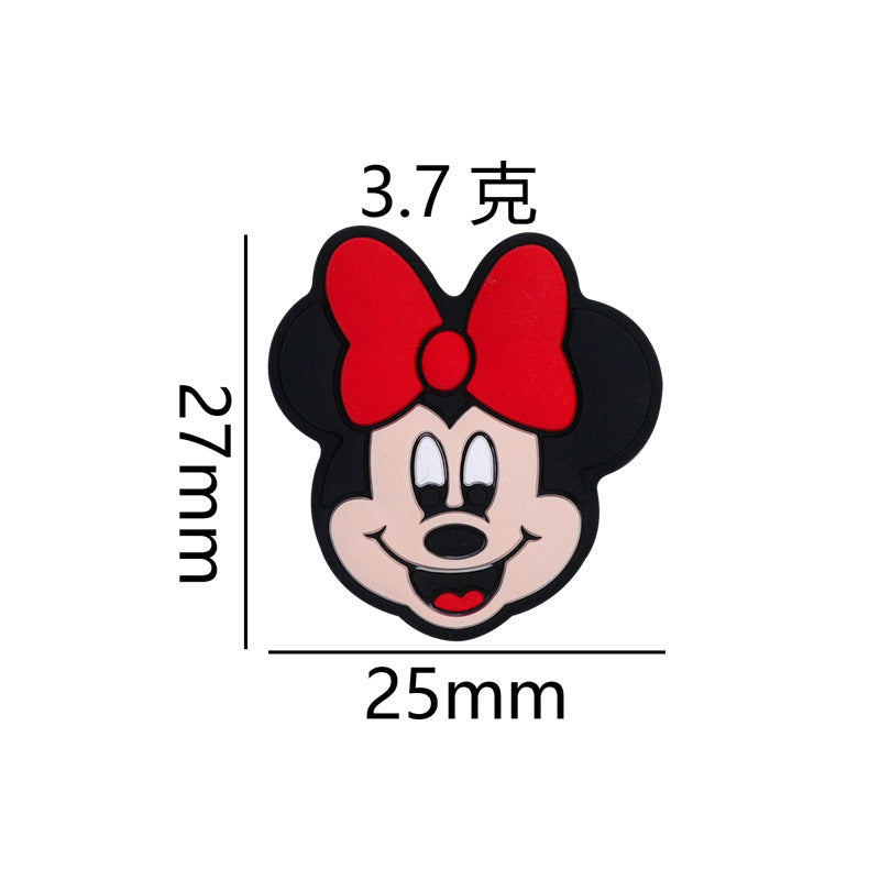Silicone Focal Beads Mickey Kitty Yoda Colorful Cartoon Characters 20pcs