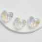 Transparent UV Plating Faceted Pentagram Love Acrylic Beads 19-20mm 50pcs 14