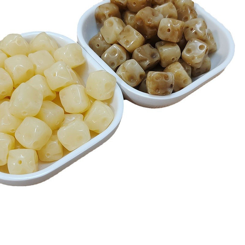 Imitation Bodhi Cube Resin Beads 12mm Chunky Rounded Dimpled 10pcs 5